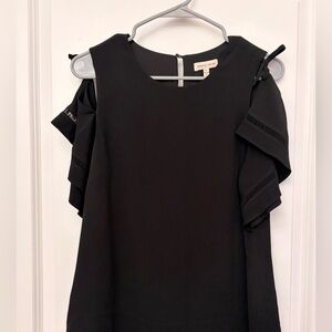 Rebecca Taylor Black Ruffle Sleeve Top